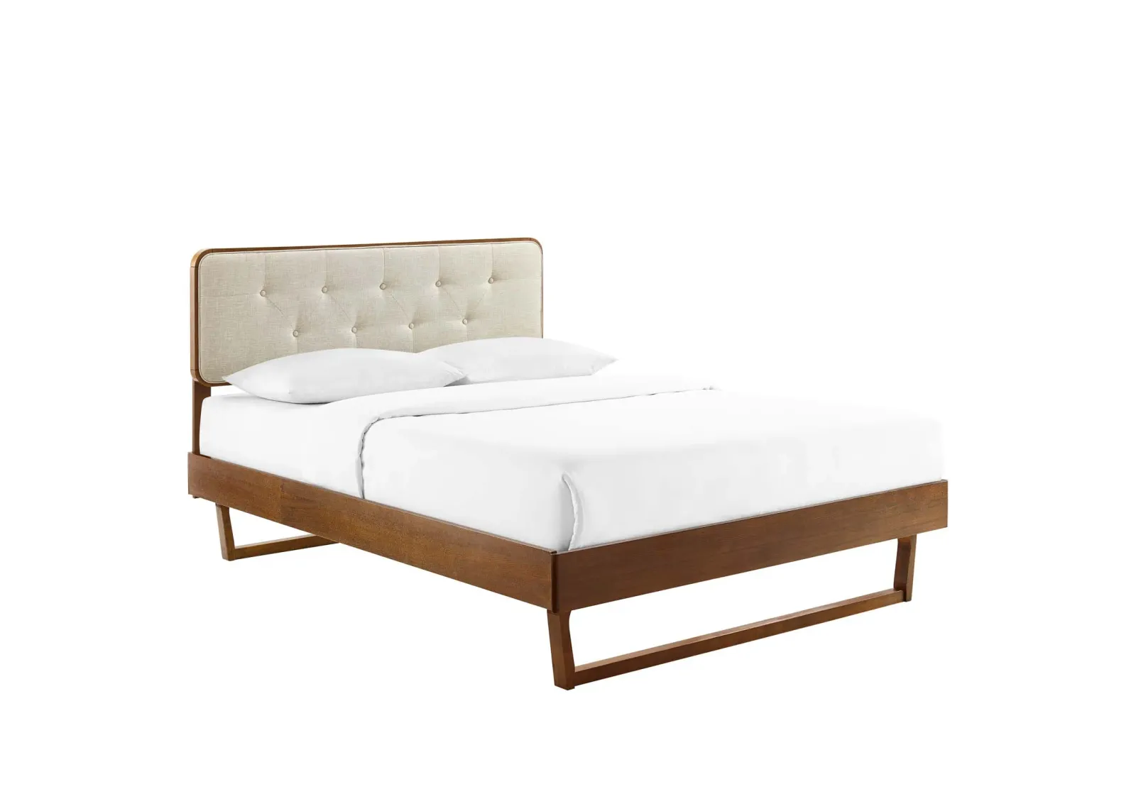 Bridgette Twin Wood Platform Bed With Angular Frame