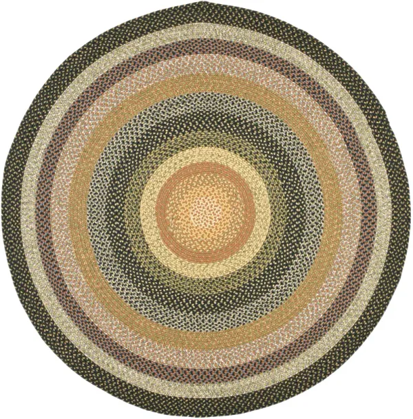 BRAIDED Hand Woven 7' x 7' Round area rug