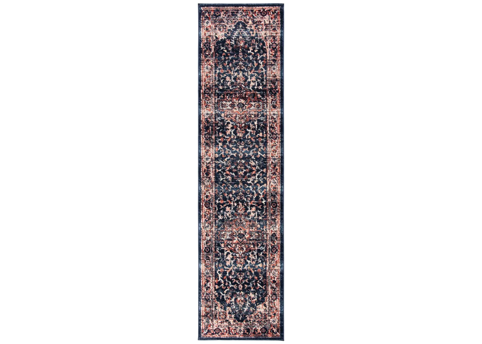 CHARLESTON 411 NAVY  2' x 6' Runner Rug