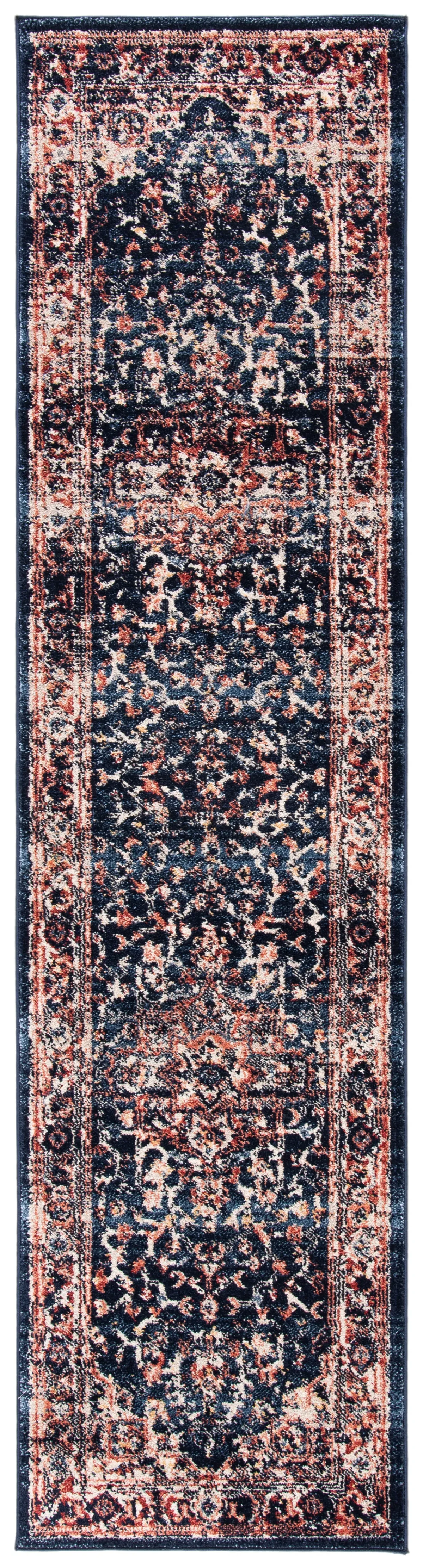 CHARLESTON 411 NAVY  2' x 6' Runner Rug