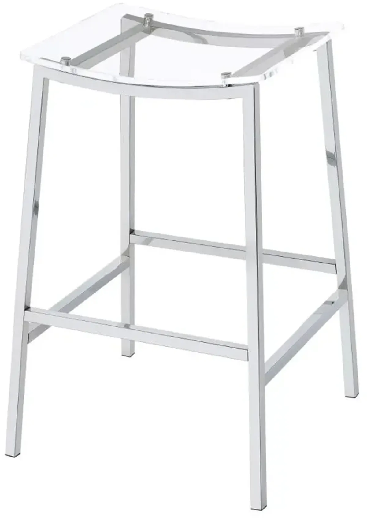 Jovani Acrylic Backless Bar Stools Clear and Chrome (Set of 2)