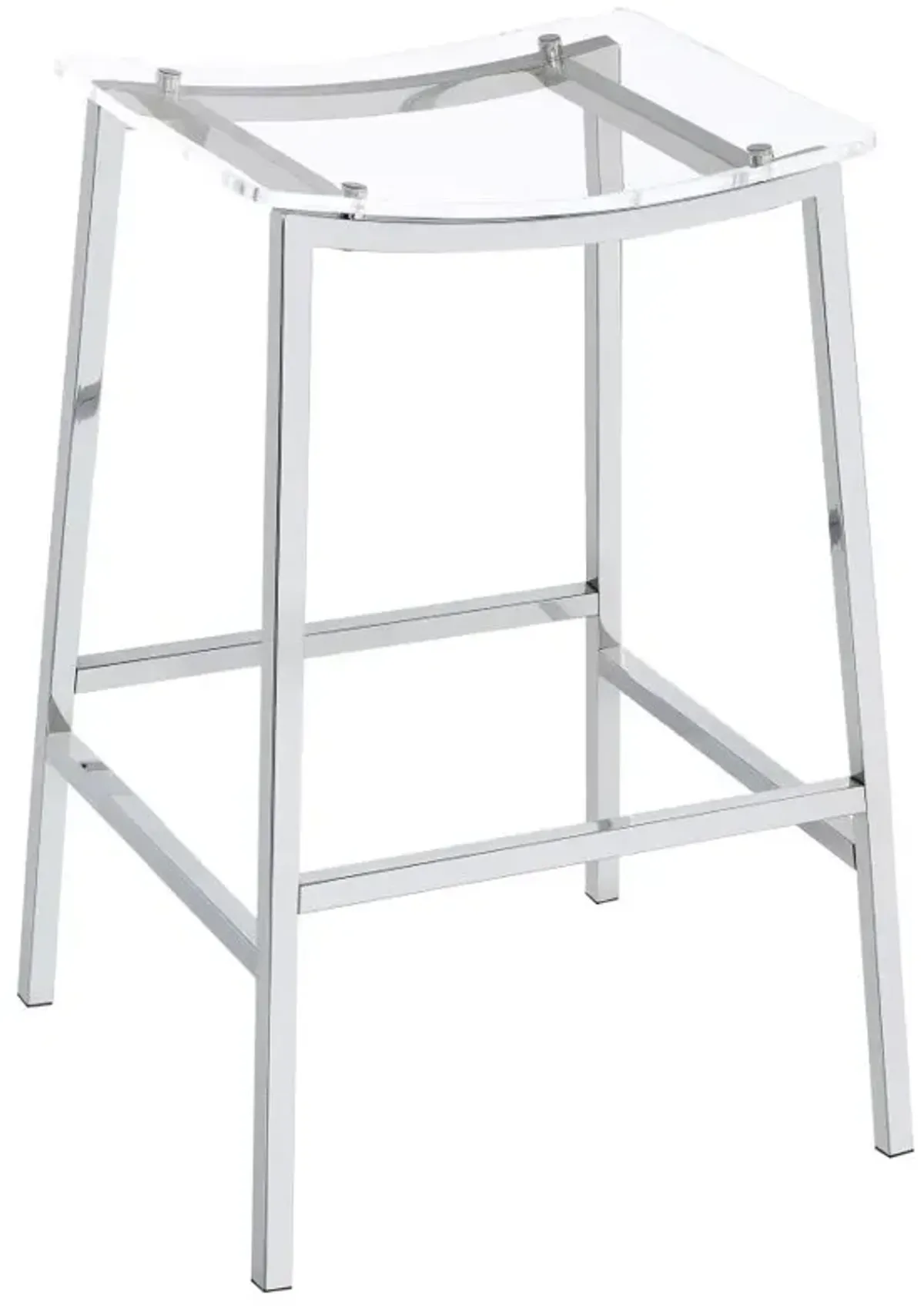 Jovani Acrylic Backless Bar Stools Clear and Chrome (Set of 2)