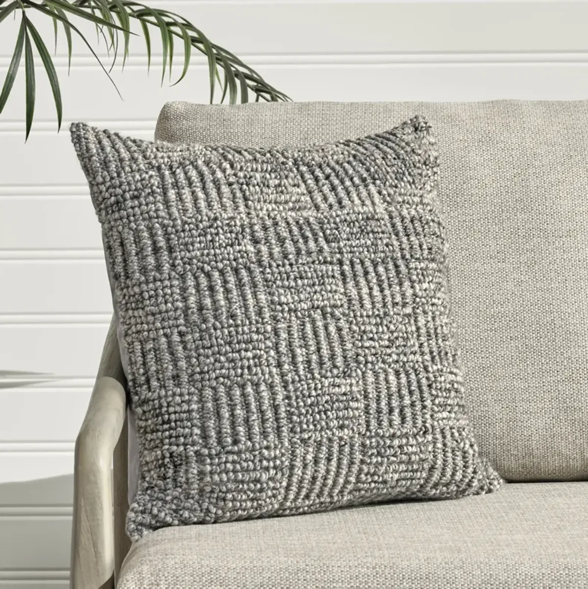 Shades 22" Recycled Fabric Fabric Throw Pillow, Gray