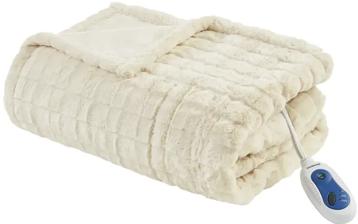 Oversized Faux Fur Heated Throw