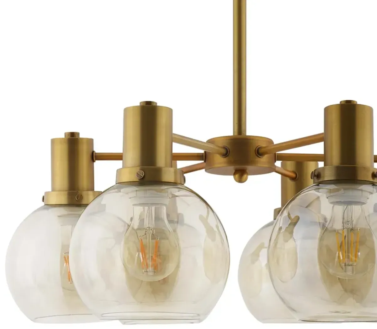 Resound Amber Glass And Brass Pendant Chandelier