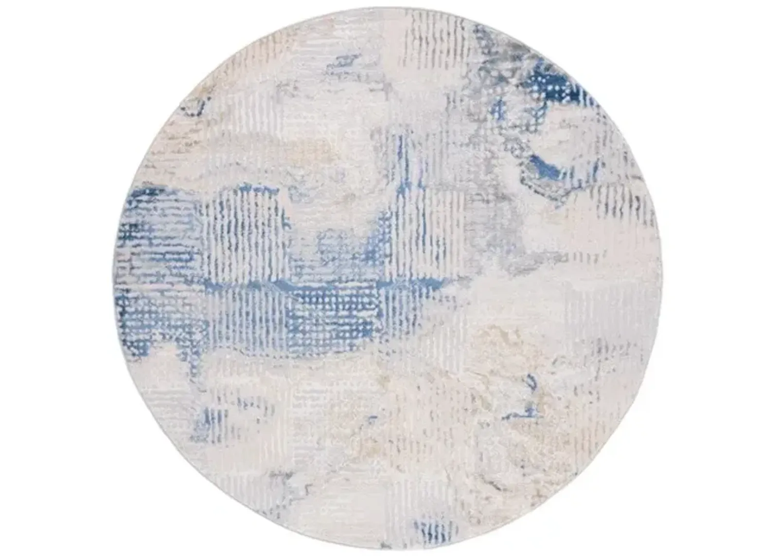 PALMA 350 Blue 6'-7' X 6'-7' Round Round Rug