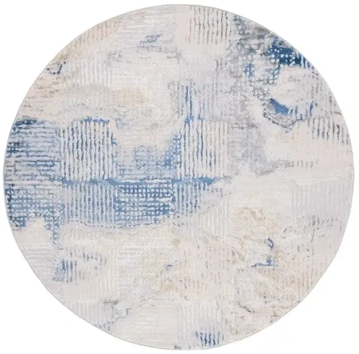 PALMA 350 Blue 6'-7' X 6'-7' Round Round Rug