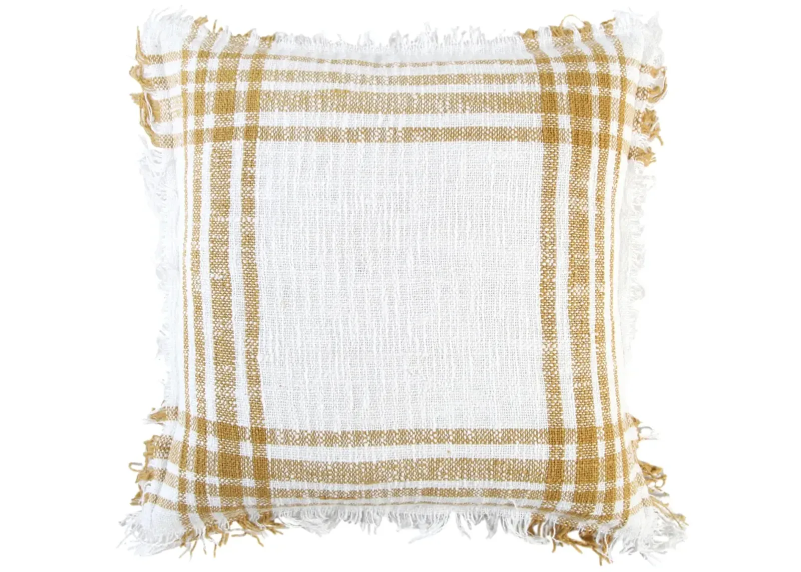 Plaid White Pillow