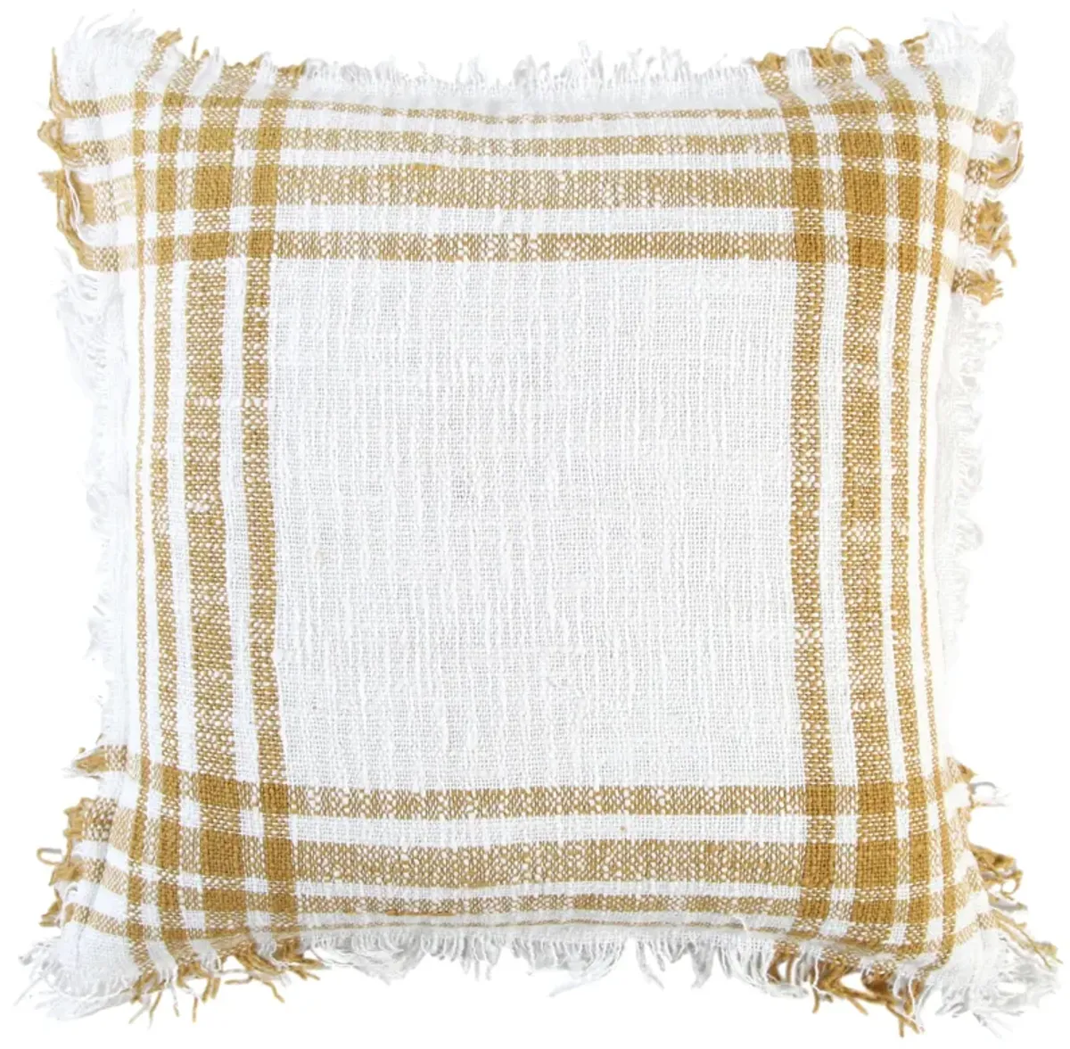 Plaid White Pillow