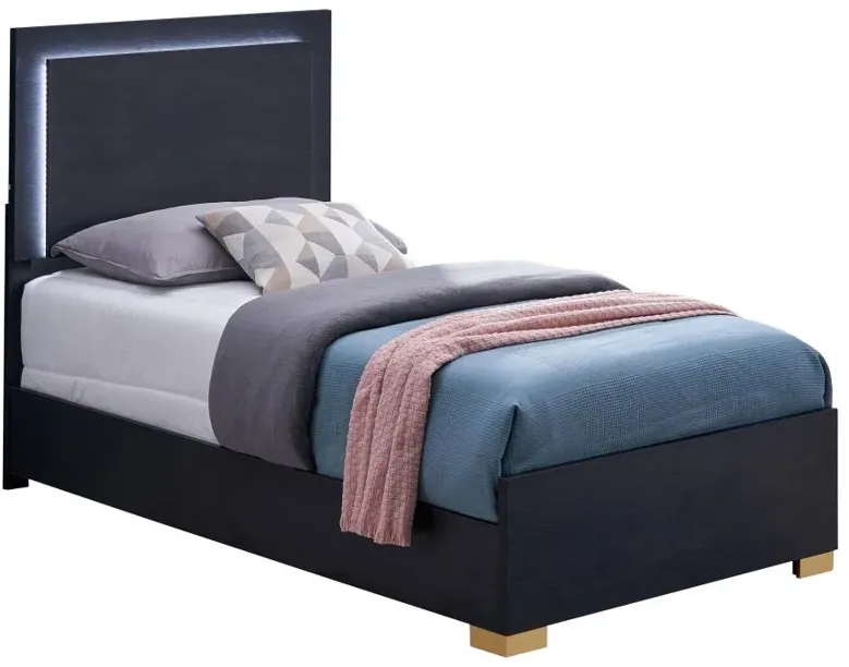 Marceline Twin Bed with LED Headboard Black