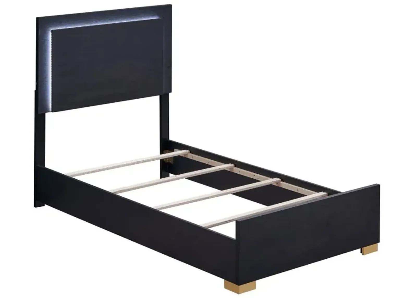 Marceline Twin Bed with LED Headboard Black