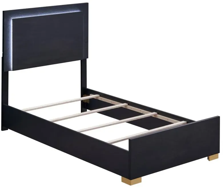 Marceline Twin Bed with LED Headboard Black