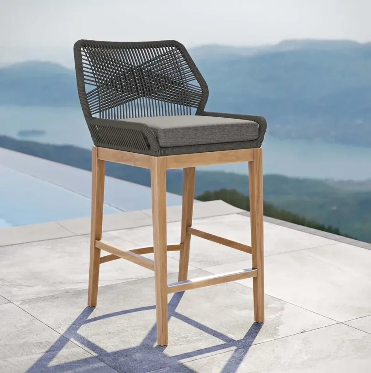 Wellspring Outdoor Teak Barstool