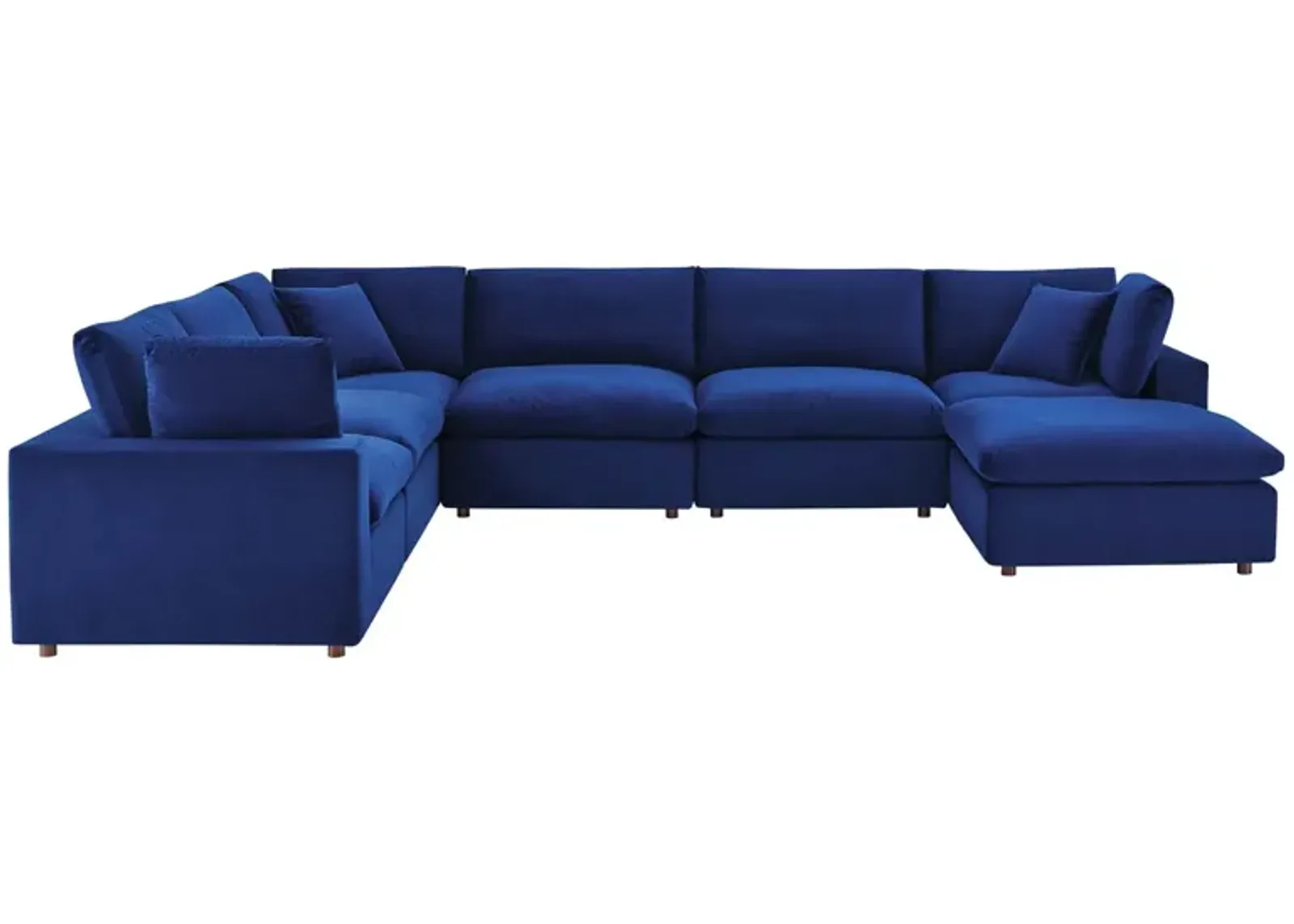 Commix Down Filled Overstuffed Performance Velvet 7-Piece Sectional Sofa