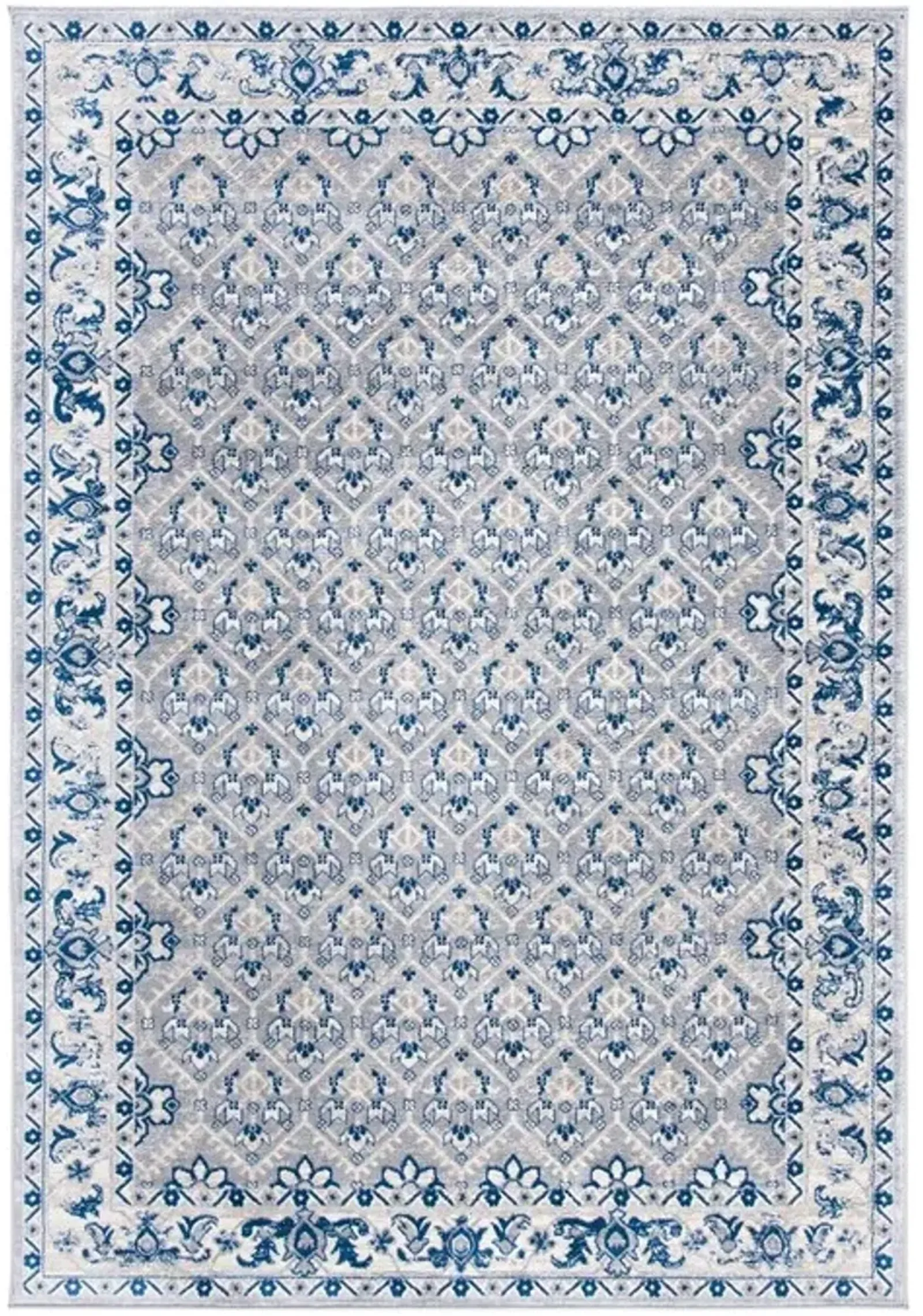 Brentwood 869 Grey / Blue 3' X 5' Small Rectangle Powerloomed Rug