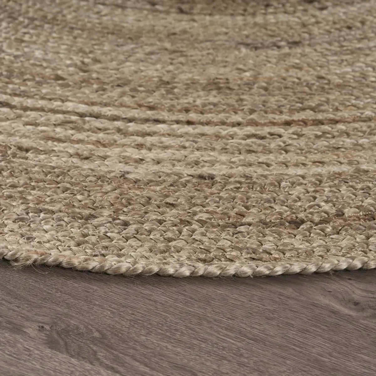 Nature Gray Contemporary Gradient Organic Jute Indoor Round Area Rug 6'