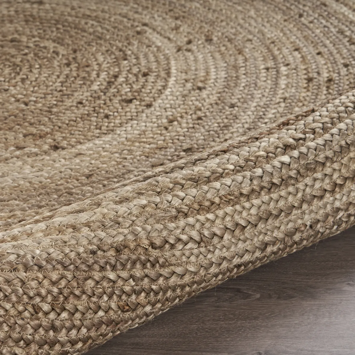 Nature Gray Contemporary Gradient Organic Jute Indoor Round Area Rug 6'