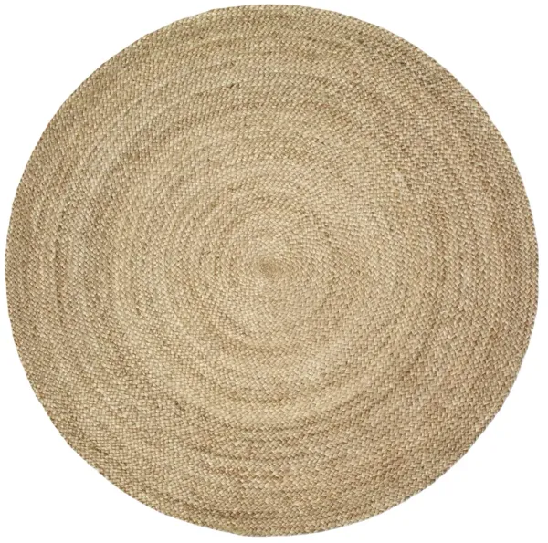 Nature Gray Contemporary Gradient Organic Jute Indoor Round Area Rug 6'