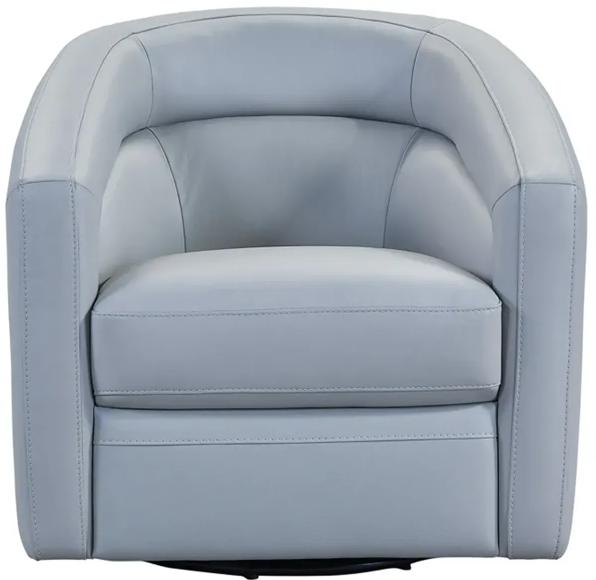 Desi Contemporary Swivel Accent Chair in Dove Gray Genuine Leather