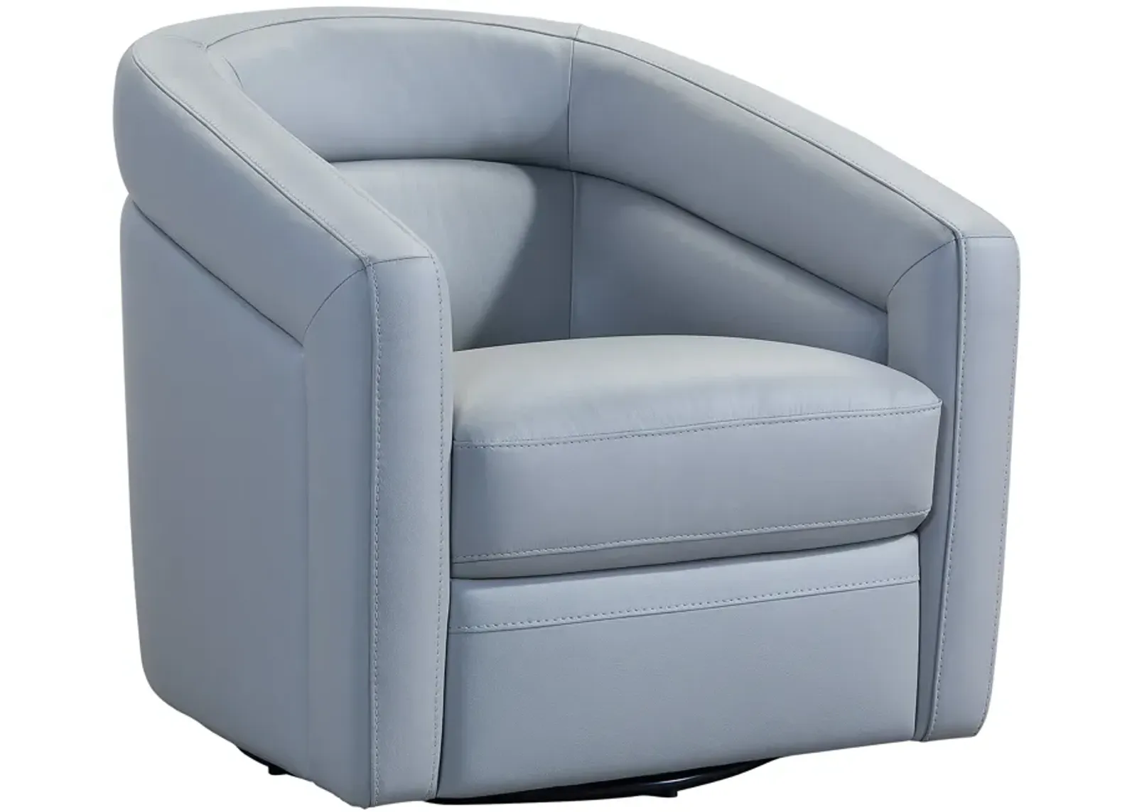 Desi Contemporary Swivel Accent Chair in Dove Gray Genuine Leather