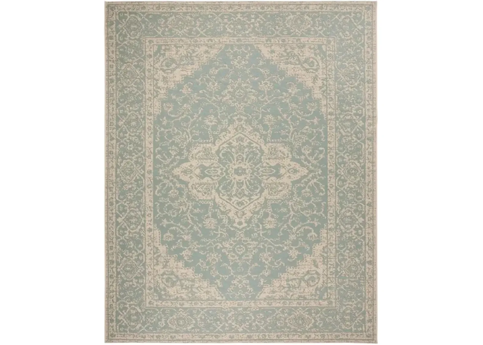 LINDEN 137 Collection LND137K-8 Aqua / Cream 8' X 10'