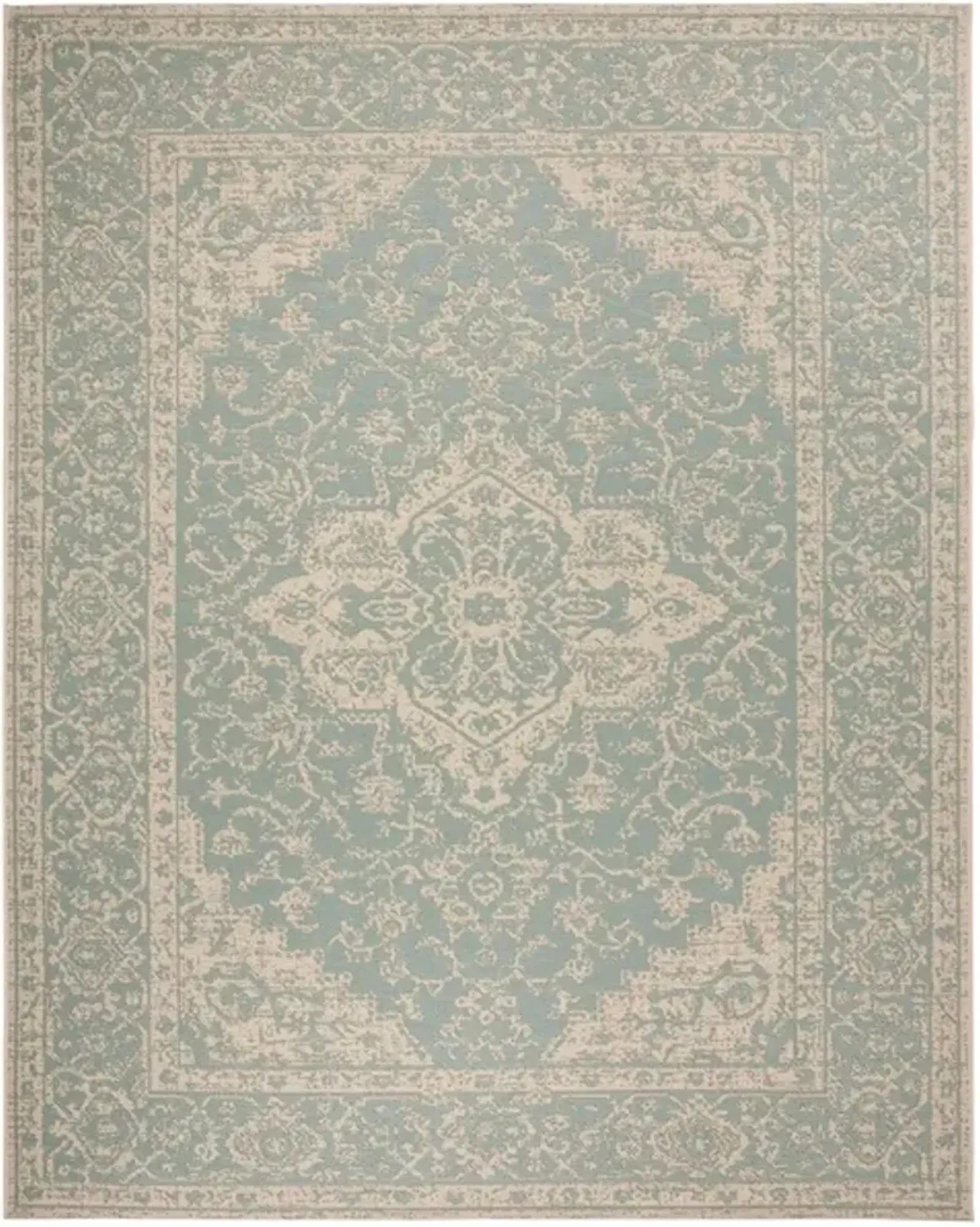 LINDEN 137 Collection LND137K-8 Aqua / Cream 8' X 10'