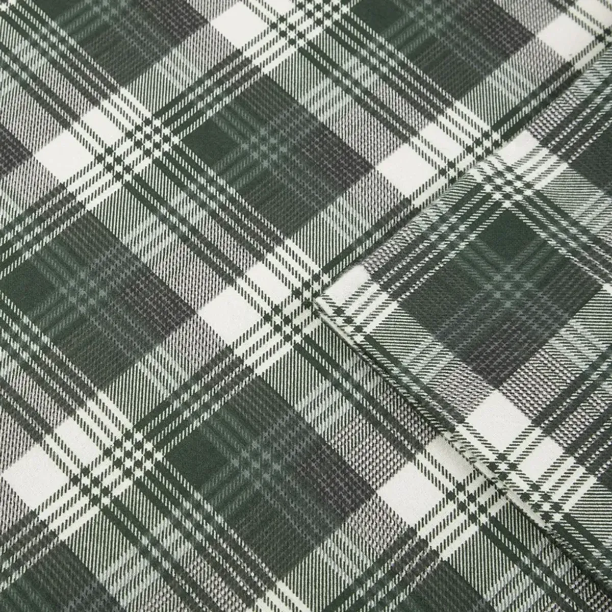 Woolrich Flannel Green Plaid Sheet Set