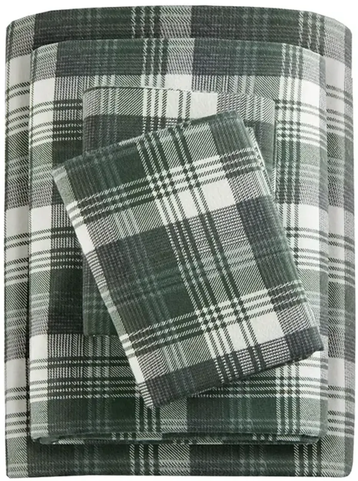 Woolrich Flannel Green Plaid Sheet Set