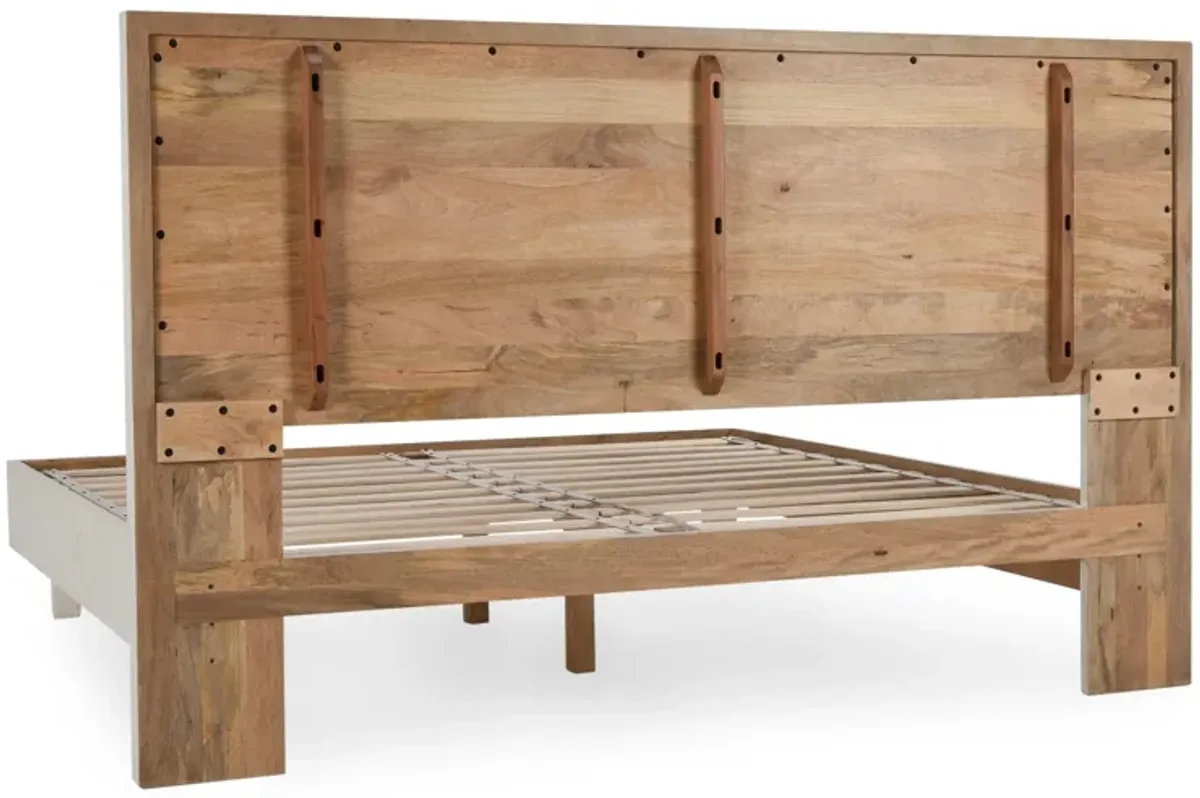 Reece Mango Wood Eastern King Bed in White