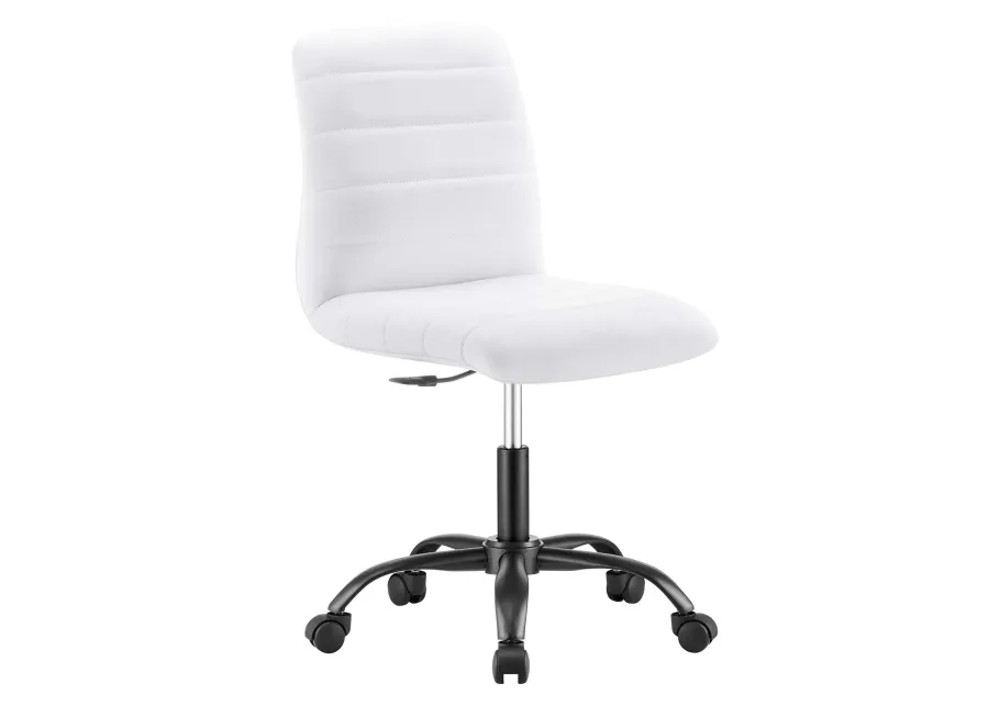 Ripple Armless Vegan Leather Office Chair