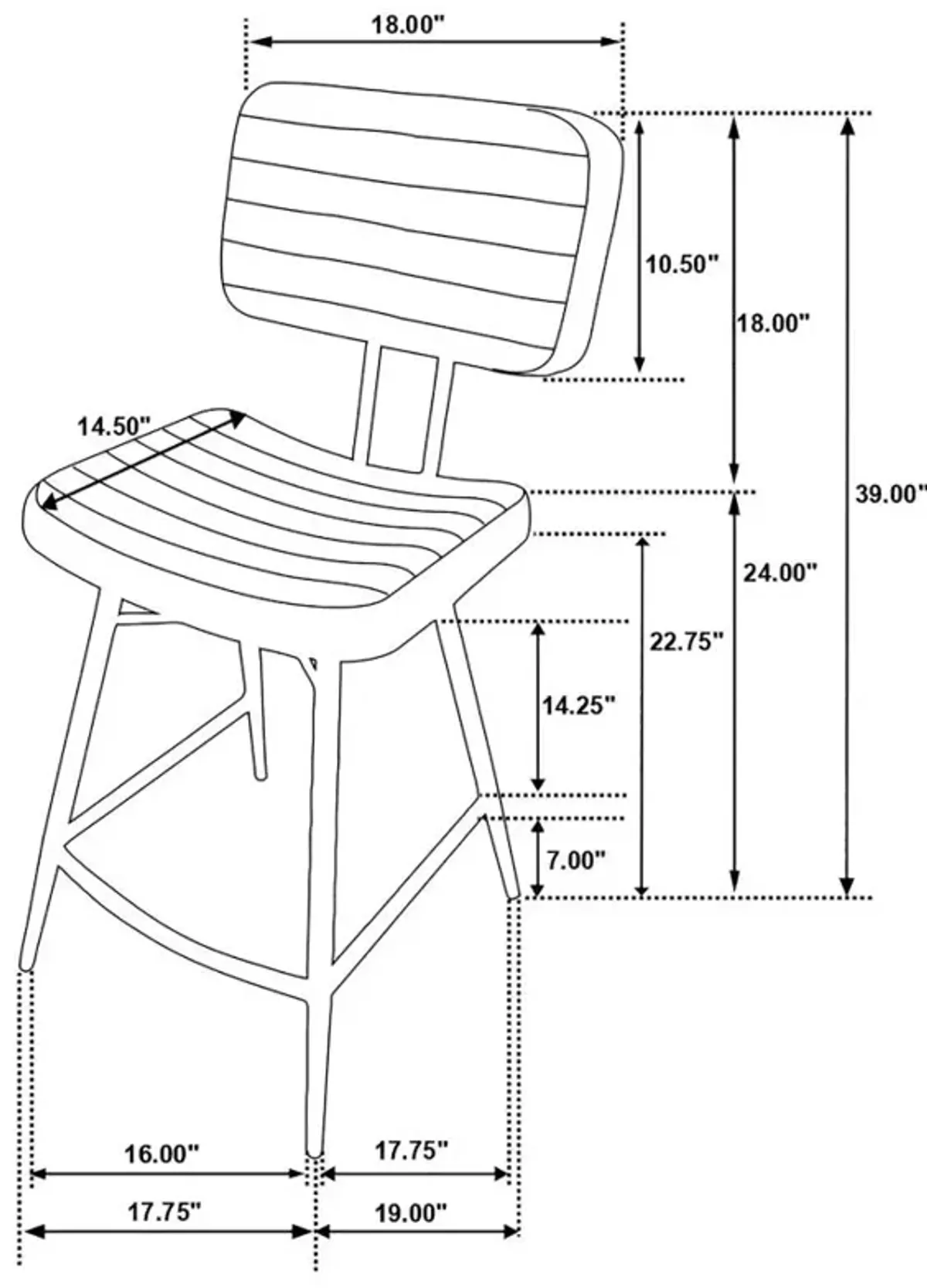 Aaliyah Upholstered Counter Height Stools with Footrest (Set of 2)