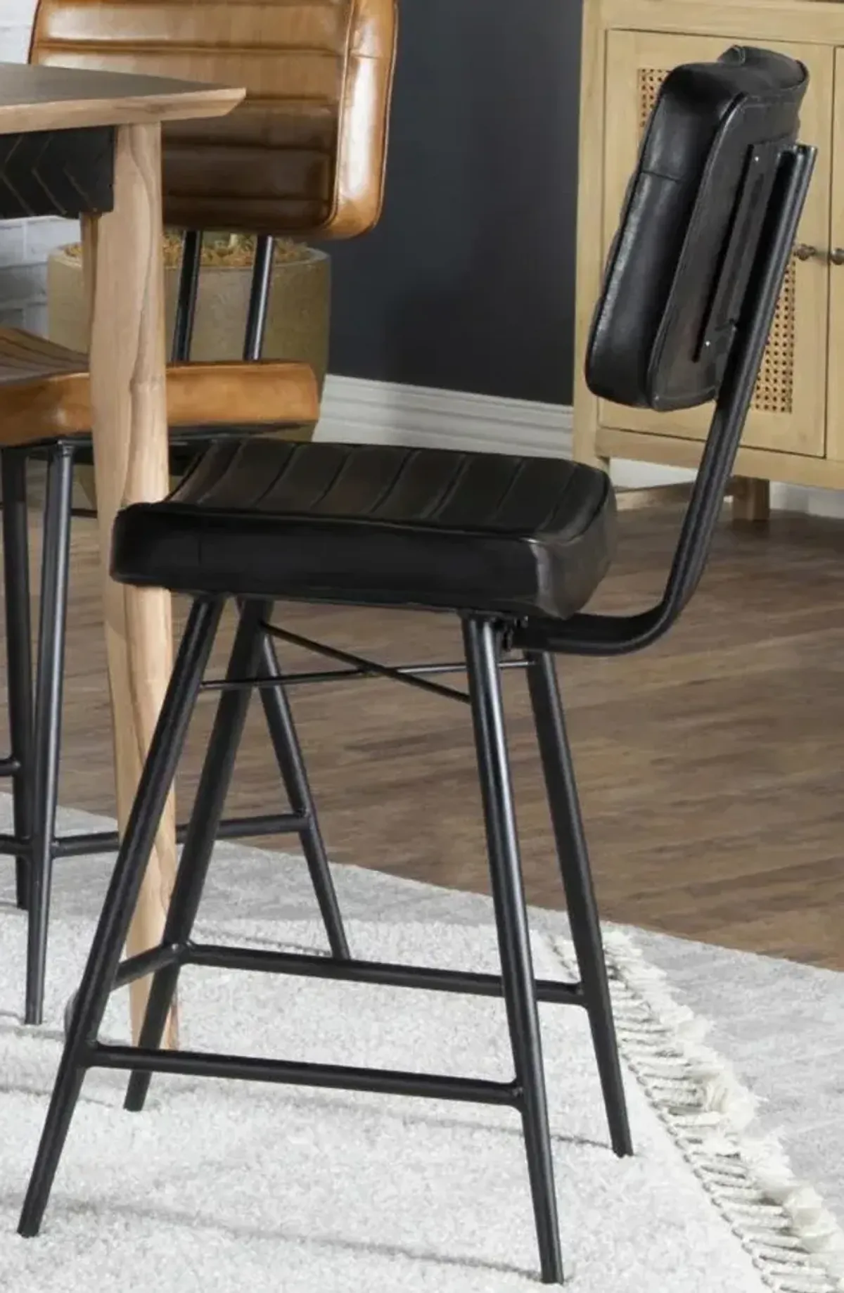 Aaliyah Upholstered Counter Height Stools with Footrest (Set of 2)