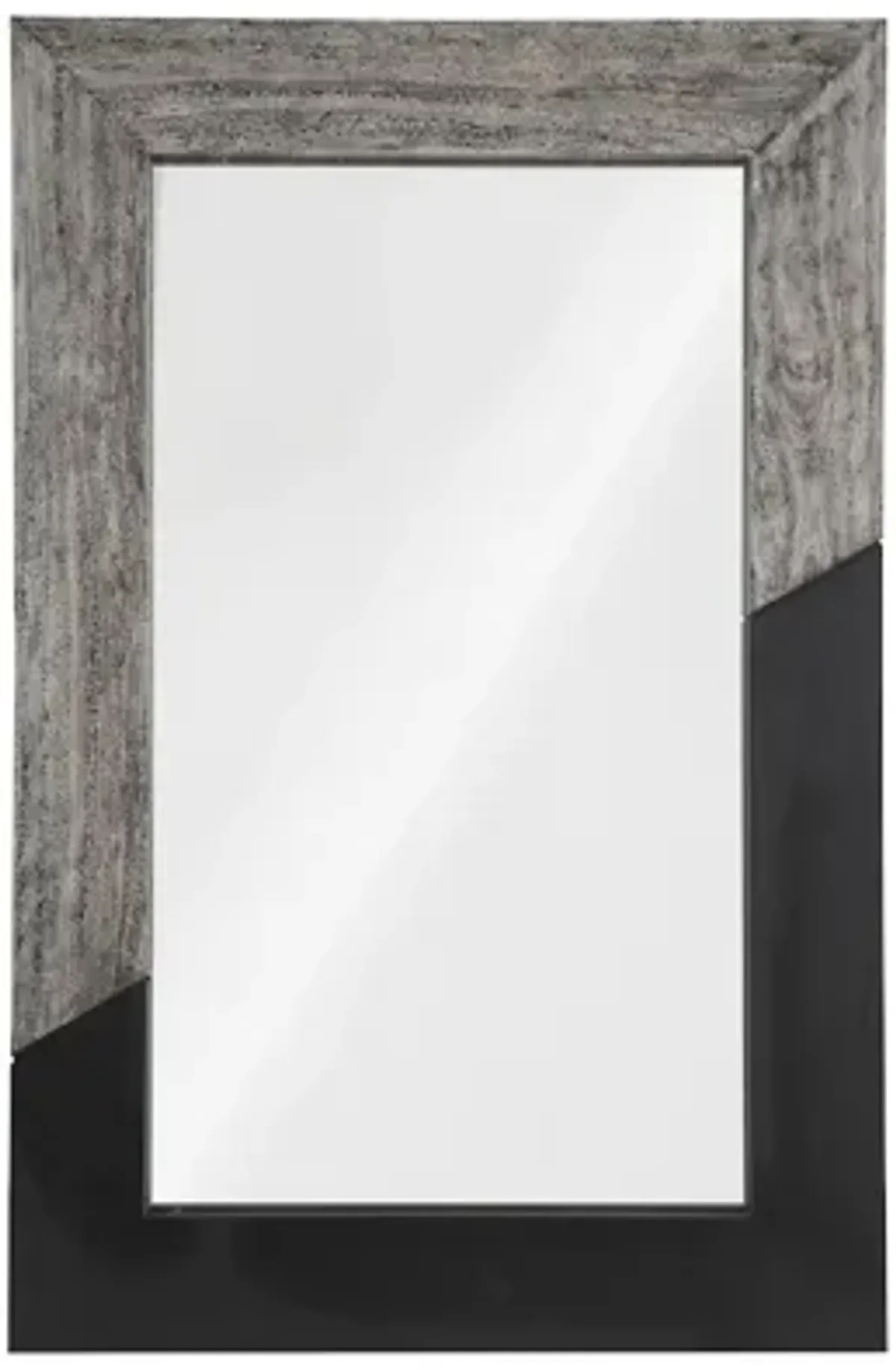 Geometry Wood Mirror, Gray Stone, Black