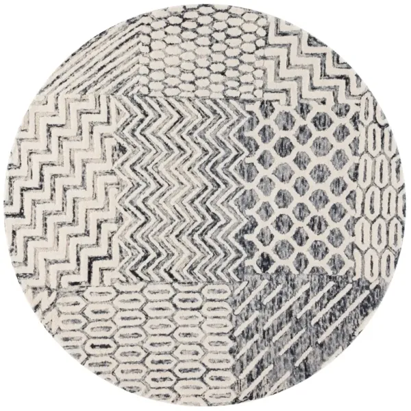 EBONY Hand Tufted 6' x 6' Round area rug