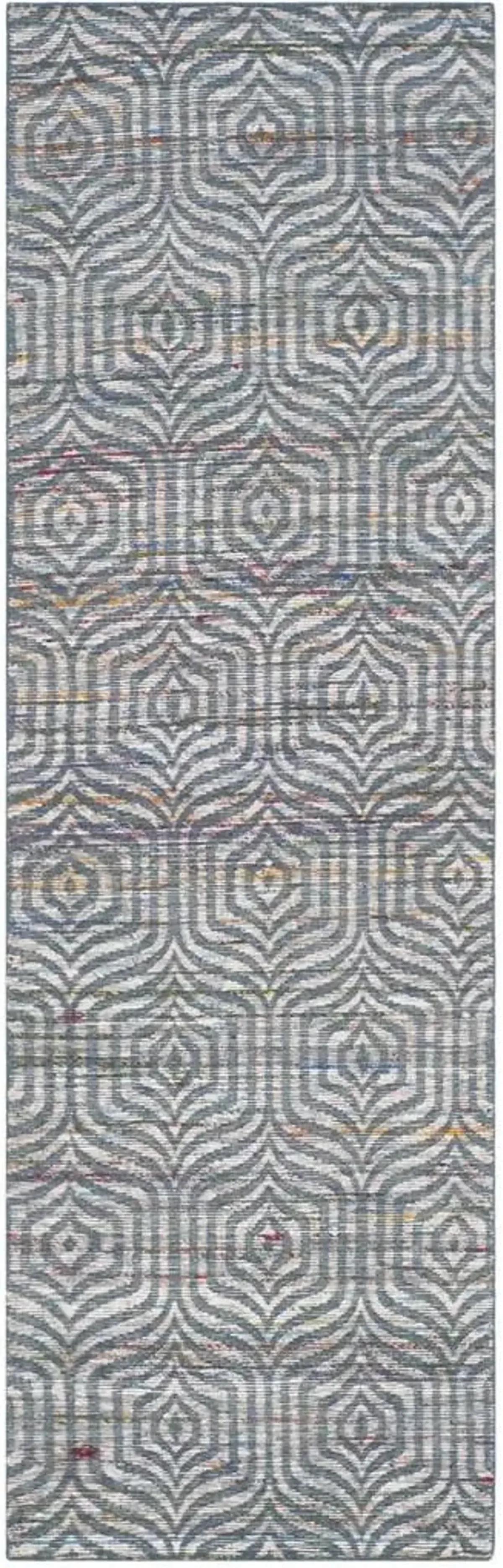 STRAW PATCH 212 Blue  2'-3' X 8' Runner Rug