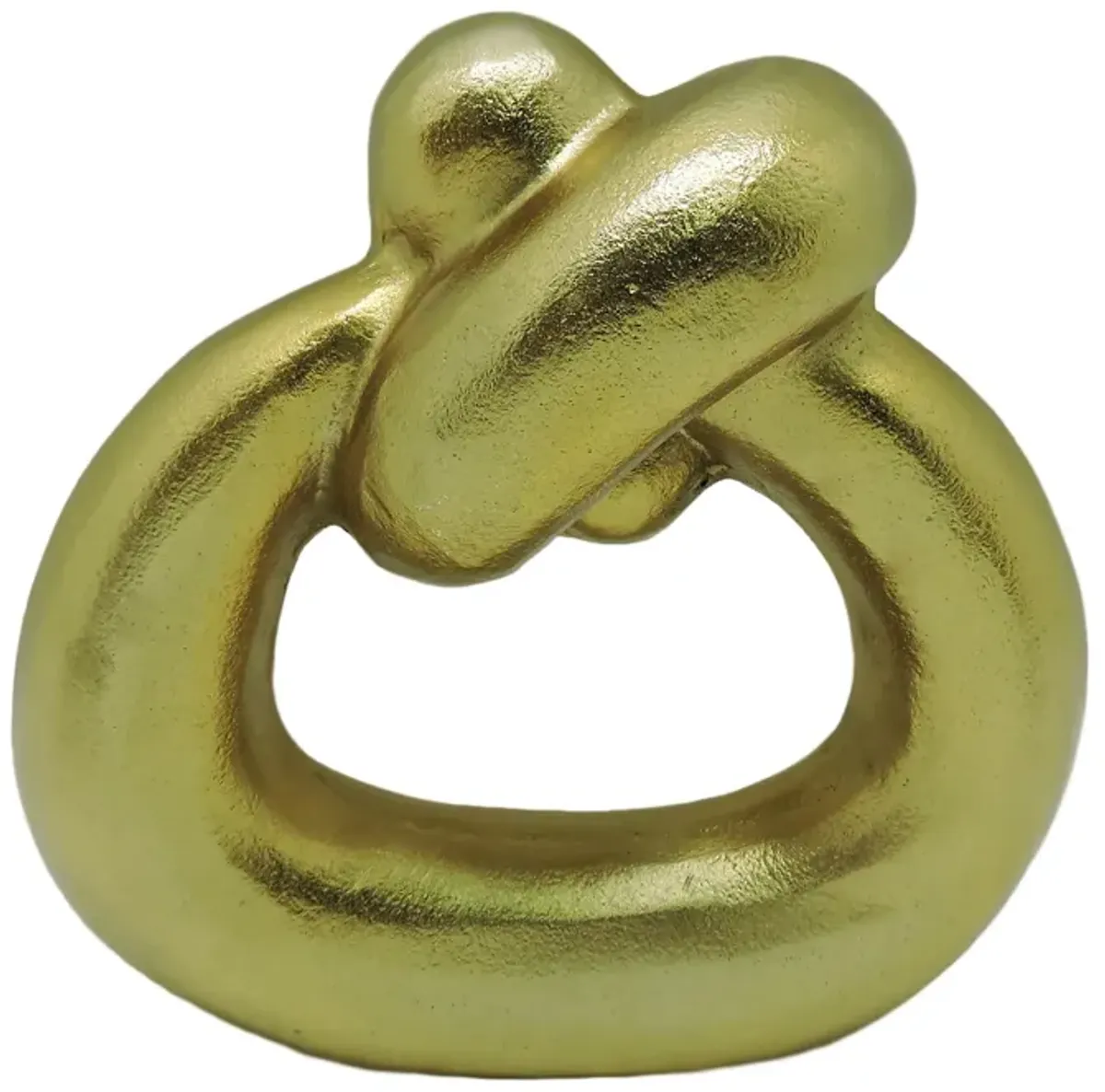 Metal,11"h,broad Knot Ring Sculpture,gold