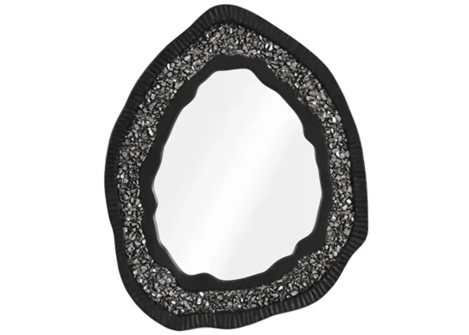 Geode Mirror, Black And Silver, Matte