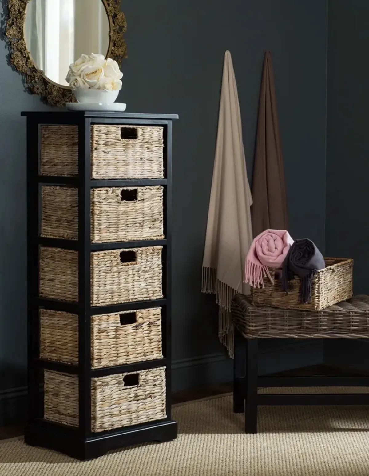 VEDETTE 5 WICKER BASKET STORAGE TOWER