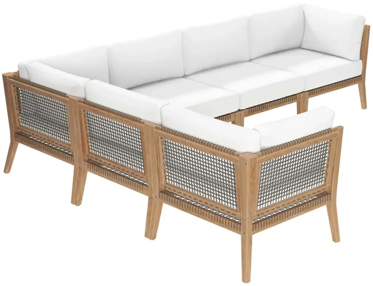 Clearwater Teak 6-Piece Outdoor Sectional