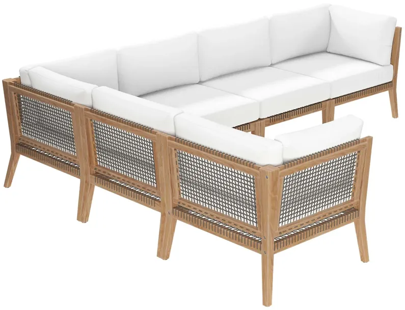 Clearwater Teak 6-Piece Outdoor Sectional