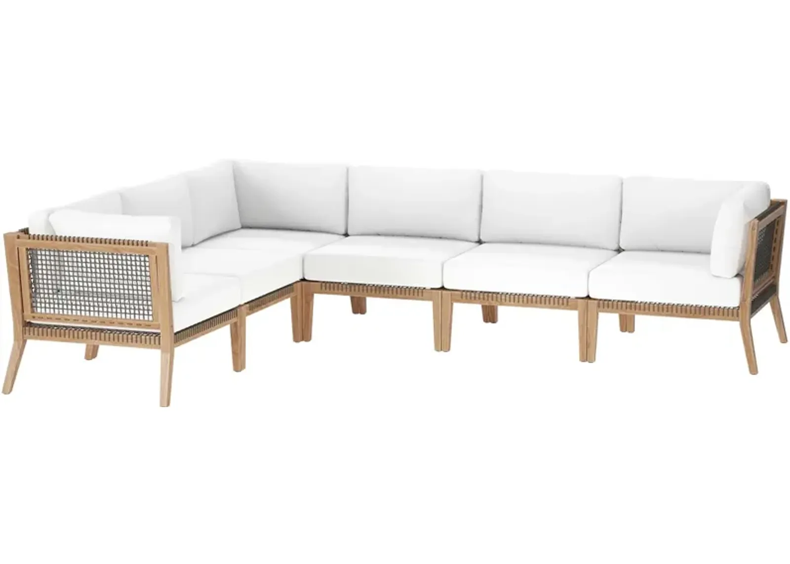 Clearwater Teak 6-Piece Outdoor Sectional