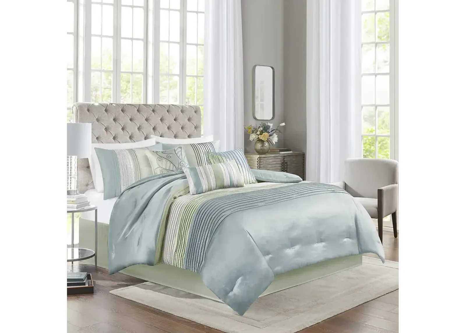 Madison Park Amherst Green 7 Piece Comforter Set