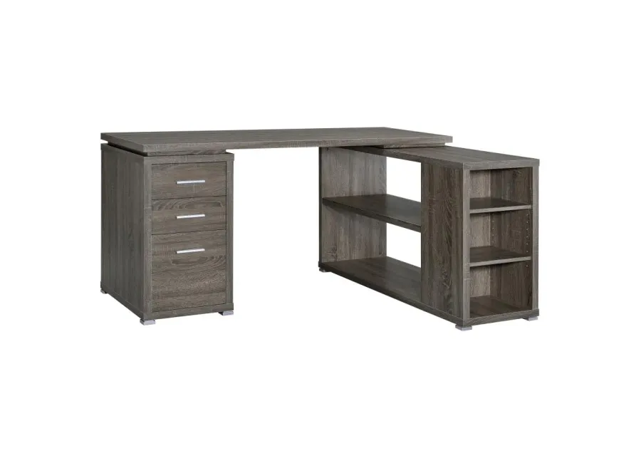 Yvette L-shape Office Desk Weathered Grey