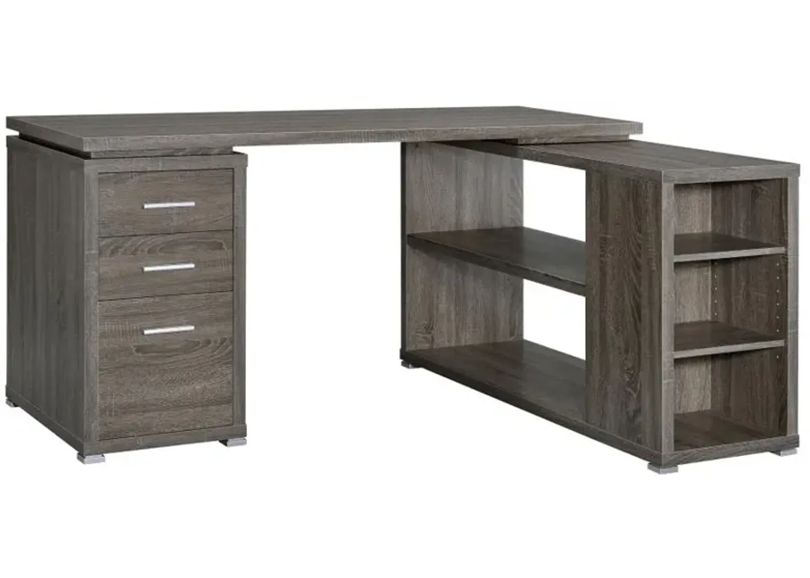 Yvette L-shape Office Desk Weathered Grey