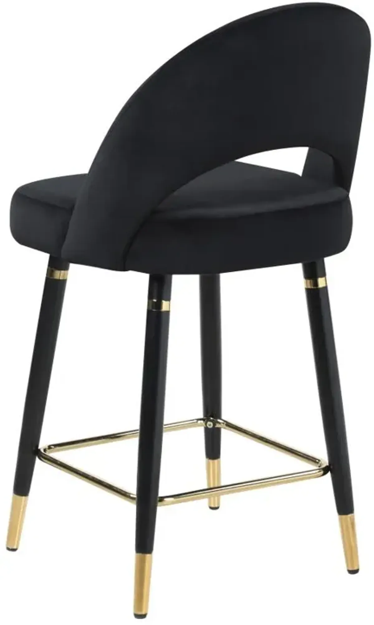 Lindsey Arched Back Upholstered Counter Height Stools Black (Set of 2)