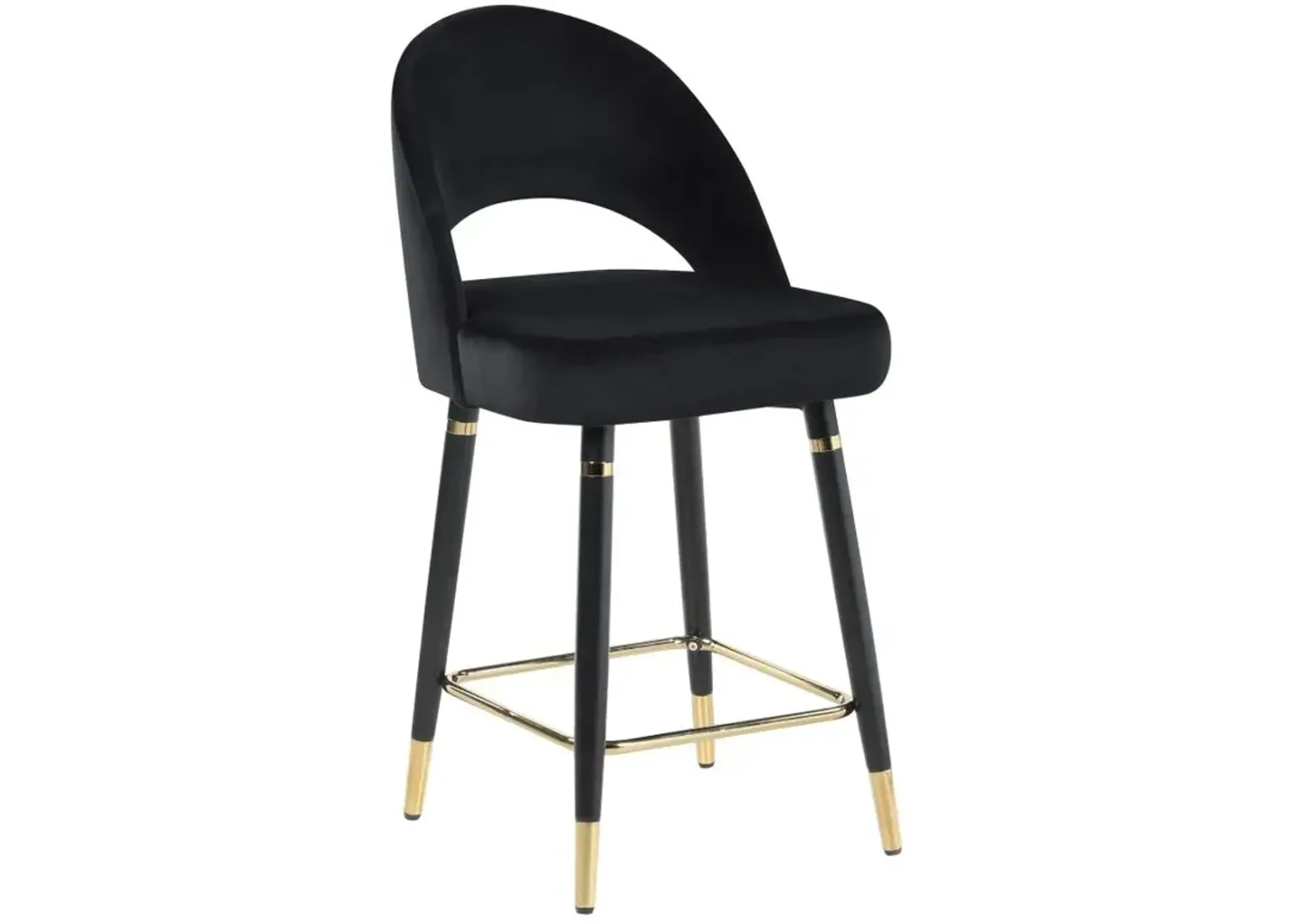 Lindsey Arched Back Upholstered Counter Height Stools Black (Set of 2)