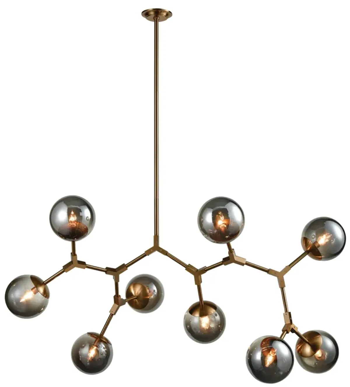Synapse 60" Wide 9-Light Linear Chandelier - Aged Brass