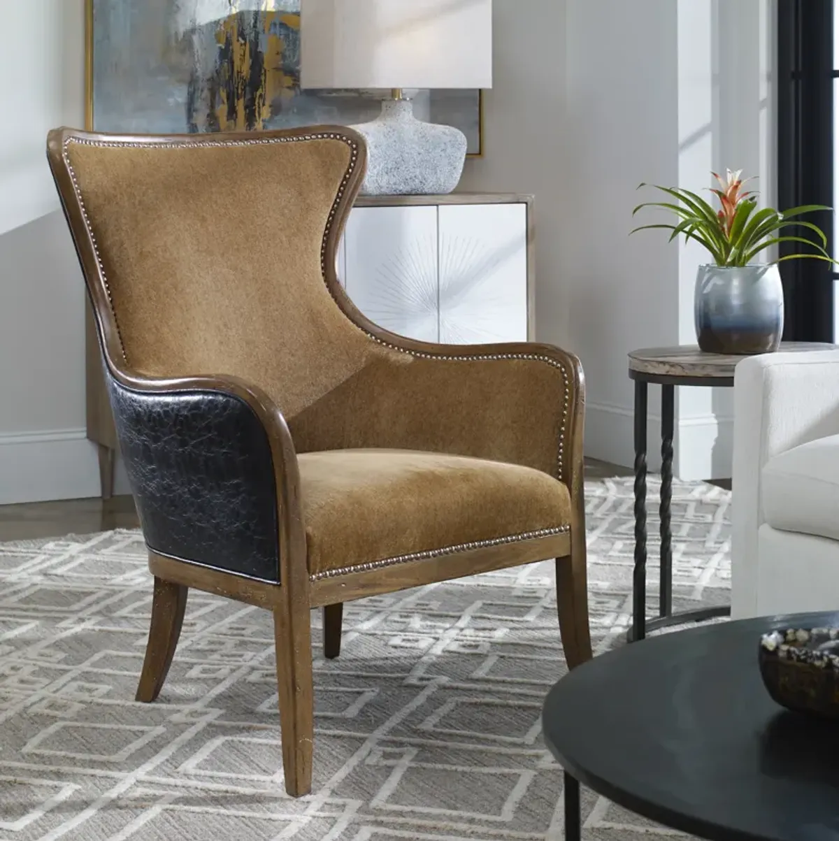 Snowden Tan Wing Chair