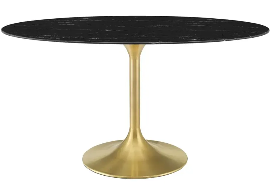 Lippa 60" Oval Artificial Marble Dining Table