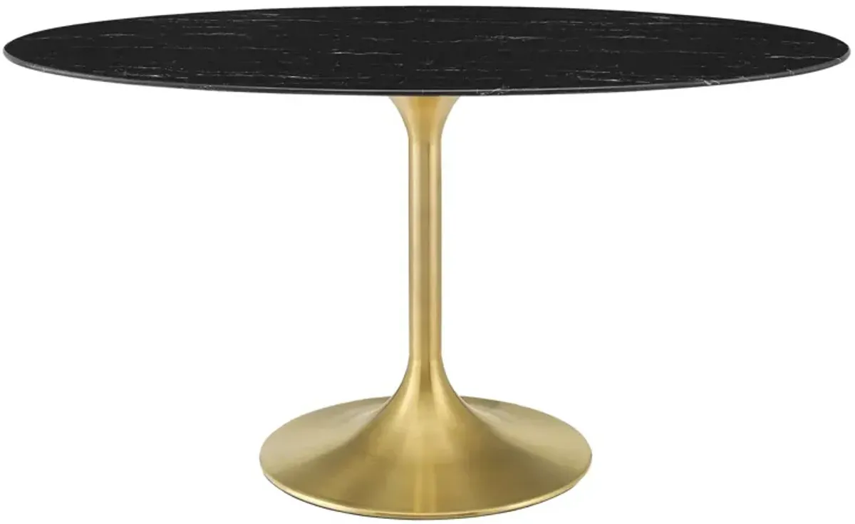 Lippa 60" Oval Artificial Marble Dining Table